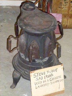 Special Stove from Silver City used to heat Irons in Chinese Laundry.
